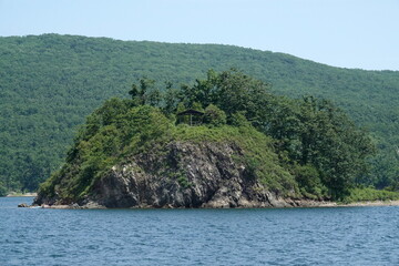 Papenberg Island in Novik Bay of Peter the Great Bay in the Sea of Japan