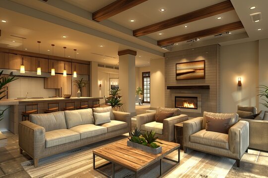 House interia with sofas