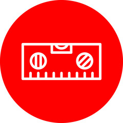 Spirit Level Vector Line White Circle Red