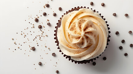 cup of cappuccino cupcake with cream
