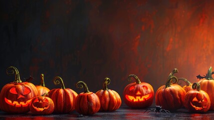 halloween background with spooky pumpkins