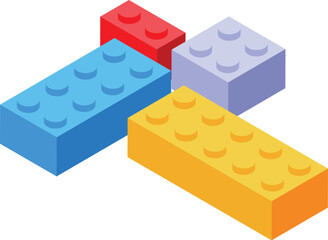 Illustration featuring colorful building blocks forming a structure, symbolizing creativity, play, and development