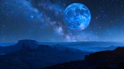 blue moon background concept