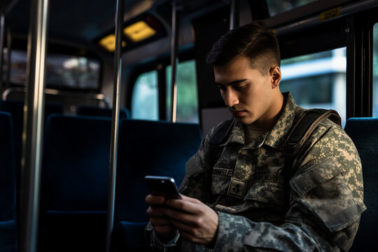 AI generated portrait of military man in uniform