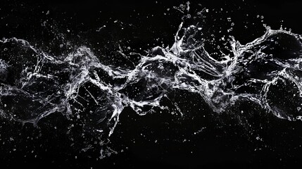 Abstract Water Splash Element Design on Black Background, Vector Illustration for Graphic Design and Web Banners