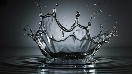 Abstract Water Splash Element Design on Black Background, Vector Illustration for Graphic Design and Web Banners