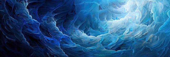 Obraz premium A blue and white ocean wave with a white cloud in the background