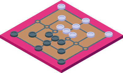 Strategic board game with black and white stones placed on a grid, challenging players to outmaneuver their opponent