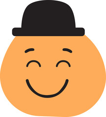 smiley face with hat