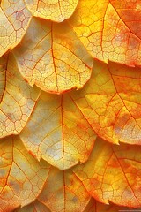 Obraz premium Detailed Close-Up of an Autumn Leaf's Veins and Texture