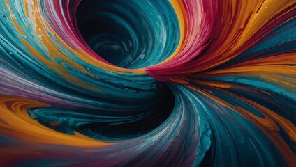 Naklejka premium An abstract image with swirling patterns and vibrant colors, featuring fluid shapes and gradients that create a sense of motion and depth