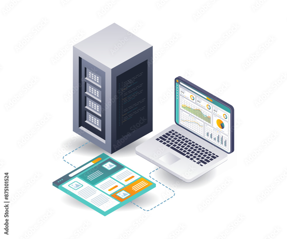 Aufkleber Web Design Analysis of Computer Servers