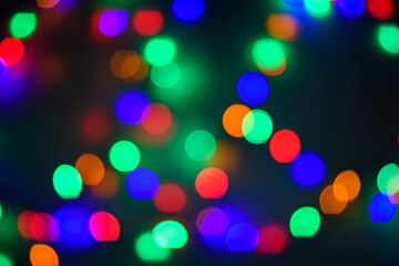 Kolorowe groszki bokeh na czarnym tle, wesołe tło  © Paweł Kacperek