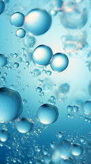 Digital blue bubble skin care products abstract poster web mobile phone background