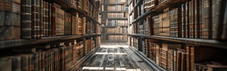 Focused Library Shelves in a Modern Setting