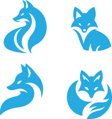 set of fox icons for design