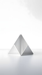 Digital white minimalist origami art abstract poster mobile background