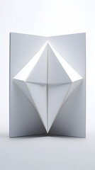 Digital white minimalist origami art abstract poster mobile background