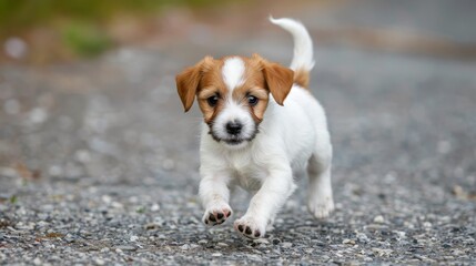 Playful puppy chasing its tail  AI generated illustration