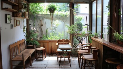 Obraz premium Relaxing in a cute cozy cafe setting AI generated illustration