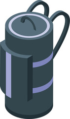 Modern thermos for hot drinks is standing on white background, beverage container for tourism