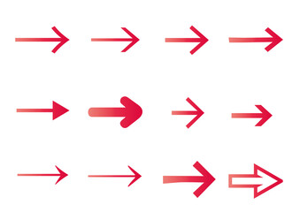 シンプルな矢印のイラストセット