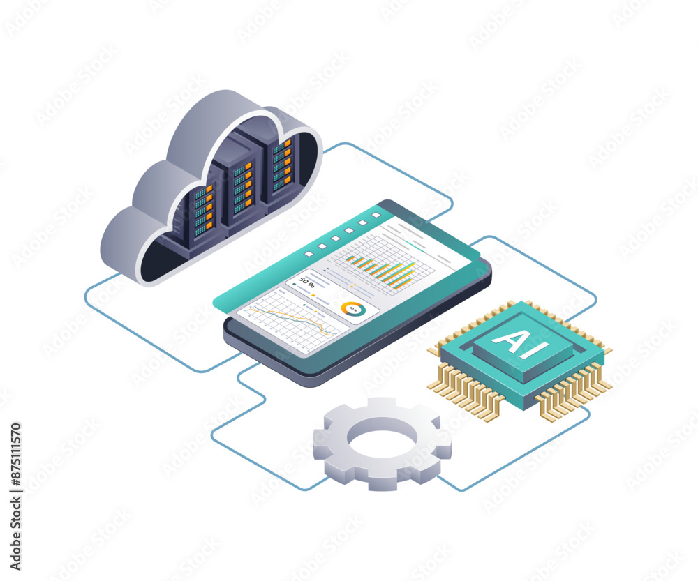 Aufkleber Exploring AI in Cloud Server Data Analysis through Smartphone Apps