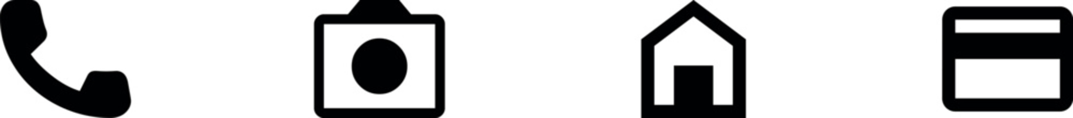 Home screen overview basic icons set. Navigation icons for mobile application icon set.