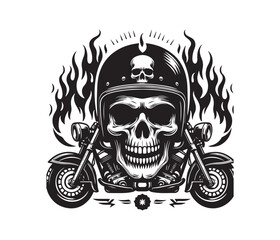 skull biker vector design,awesome skull biker svg,high resolution printable skull biker artwork.