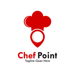 Chef point design logo template illustration