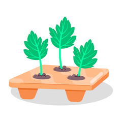 Obraz premium Herbs bed sticker designed in flat style