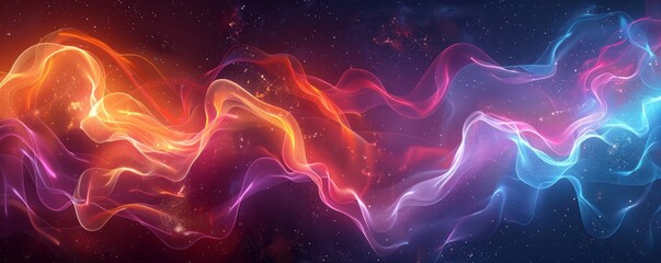 Fototapeta premium Abstract neon patterns over a dark background