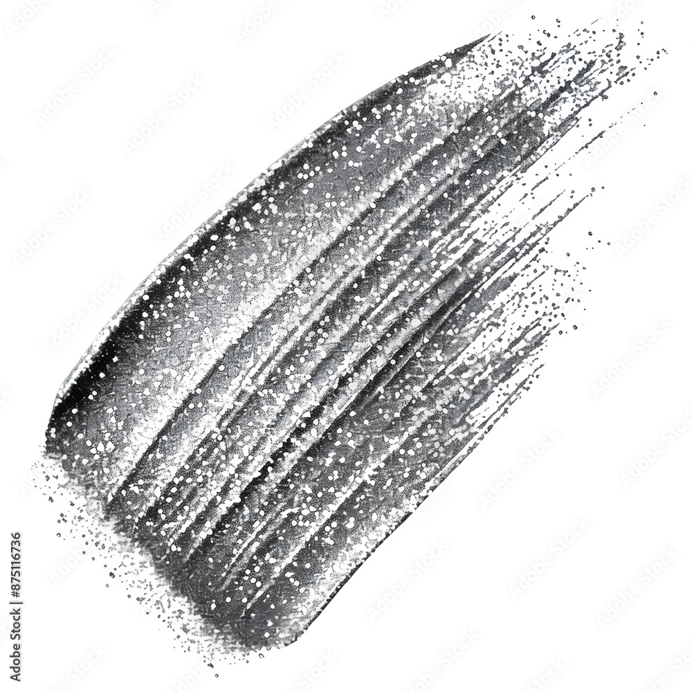 Poster Abstract silver glitter brush strokes with sparkle effect on a checkered backdrop
