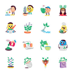 WebBundle of Flat Style Herb and Botany Stickers 

