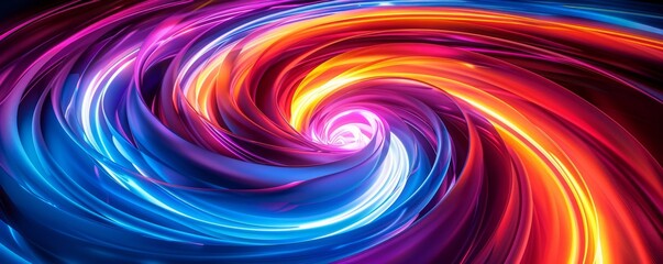 Neon spirals forming random designs