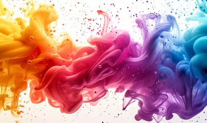 Abstract rainbow splash on white