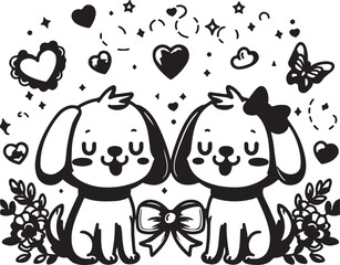 cute dog vector art illutration7