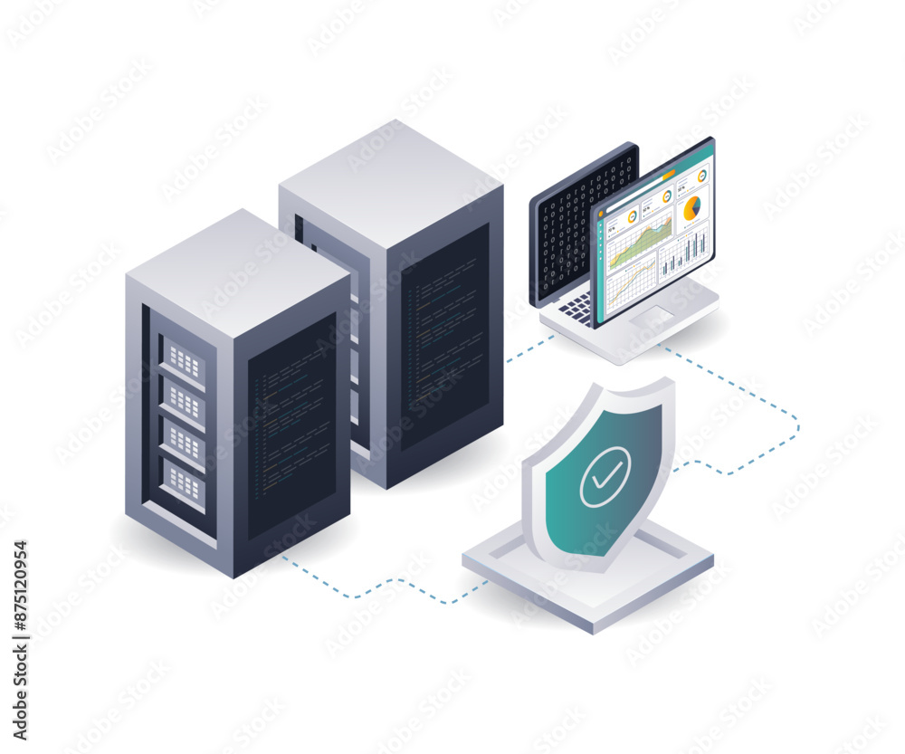 Leinwandbilder data security analysis of server system technology