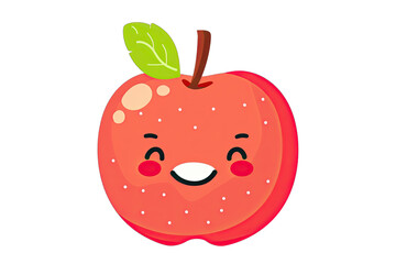 Cute kawaii apple illustration with a happy face