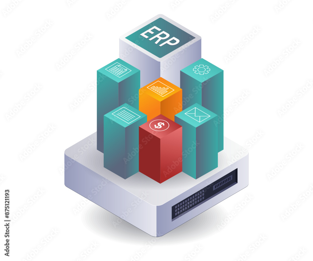 Fototapete erp database server networks in business