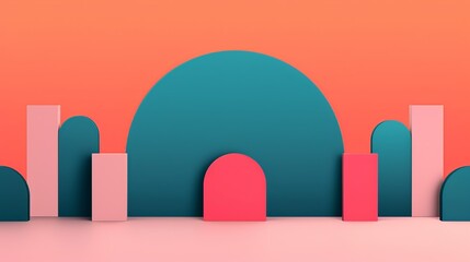 Minimalist illustration of scalability, disruption, and sustainability in entrepreneurship; sleek lines and geometric shapes representing growth and innovation. Illustration, Image, , Minimalism,