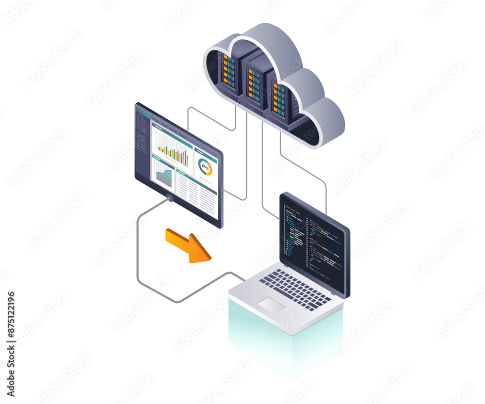 Aufkleber Dashboard for professional data analysis of cloud server databases