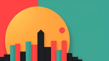 Minimalist illustration of scalability, disruption, and sustainability in entrepreneurship; sleek lines and geometric shapes representing growth and innovation. Illustration, Image, , Minimalism,