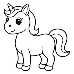 a cute unicorn for kids vector cartoon