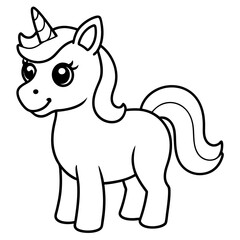 a cute unicorn for kids vector cartoon