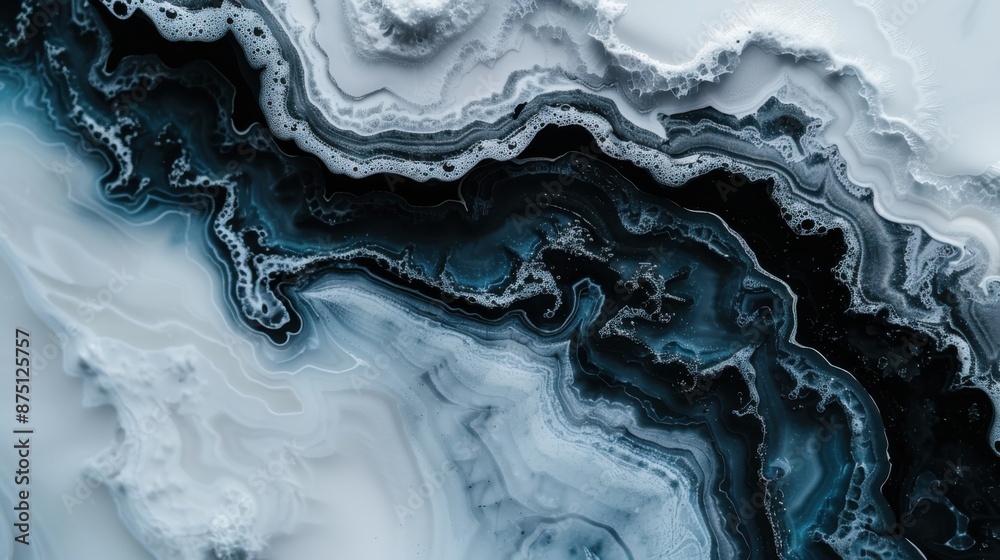 Poster this image presents a fluid abstract design in dark and light tones, with intricate details that cre