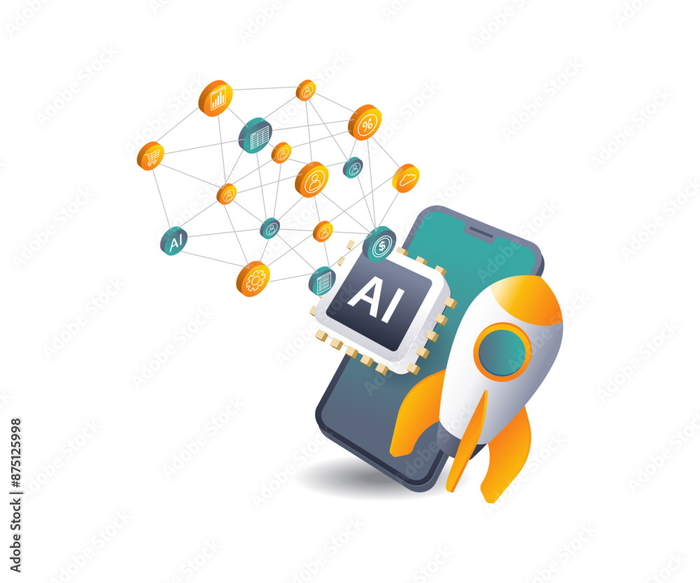 Poster ai smartphone app startup launch event