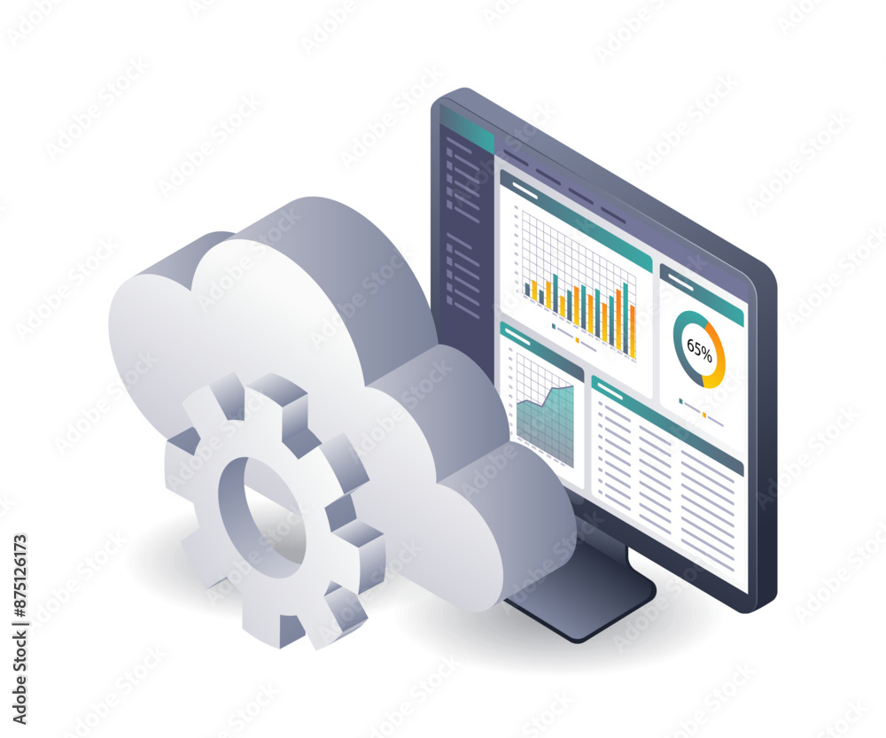 Leinwandbilder analysis of cloud server computer performance
