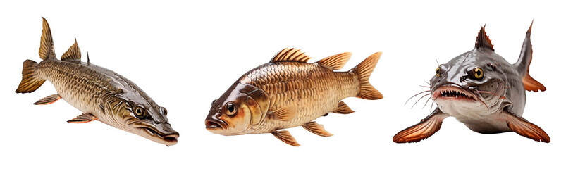 fish, river fish on transparent background