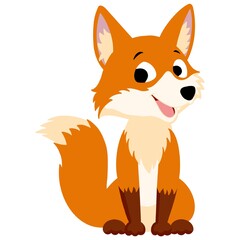 Charming Cartoon Fox Illustration - Cute and Playful Animal Vector Art for Children's Books, Educational Materials, and Creative Projects
